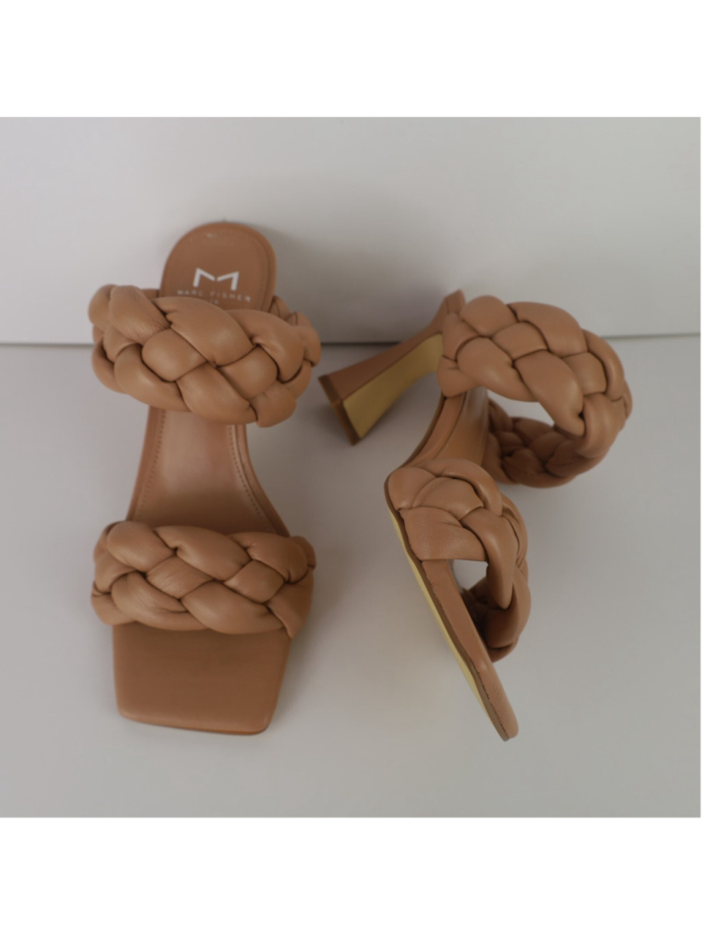 Marc Fisher Women's Hammy Braided High Heel Slide Sandals Natural Size 6- 0380 - Picture 6 of 14